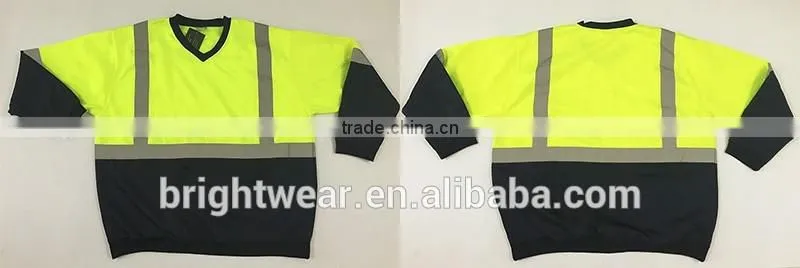100% polyester Contrast safety sweatshirt with reflective tape meet AS/NZS 1906.4:2010