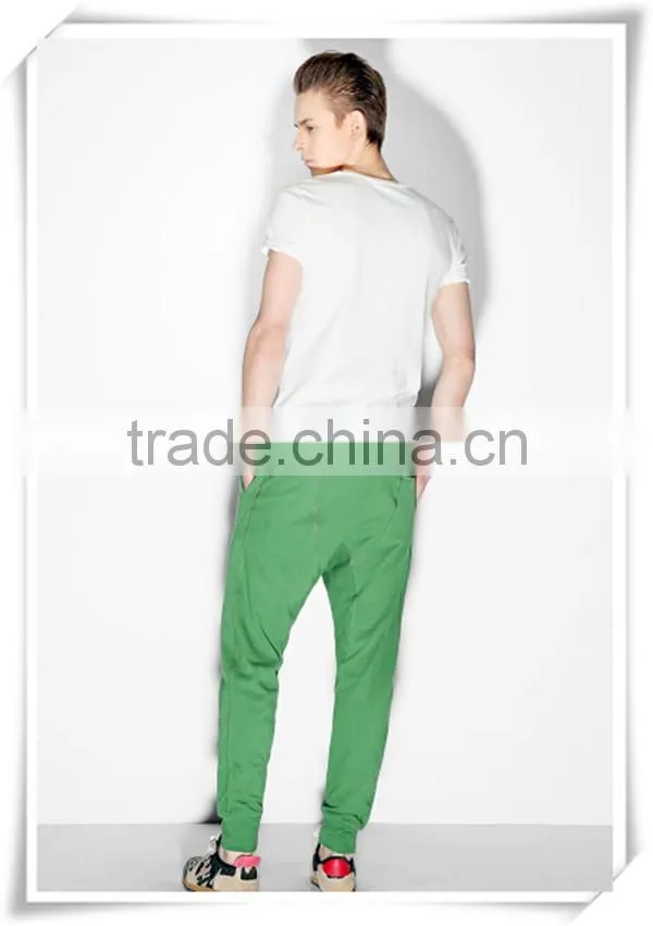 Mens cotton spandex jersey harem pant custom fashion design harem pants