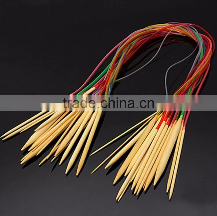 Factory Price 18Pcs/Set 80cm Length Bamboo Circular Knitting Needles For Hand Knitting