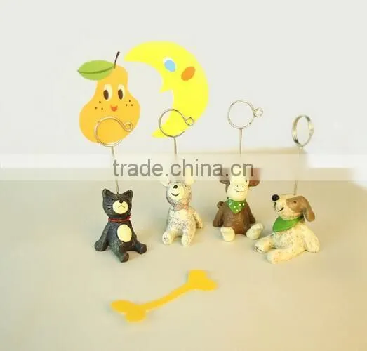 Novel cute cartoon animal shape name card paper clips stand resin craft for logo custom
