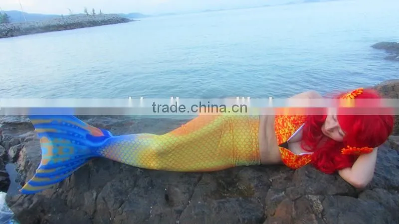 Children Swimming pool bag monofin swimsuit mermaid tail costumes