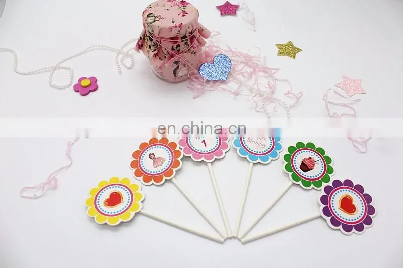 High Quality Colorful Flower Shape Baby Girl Birthday Cake Decoration