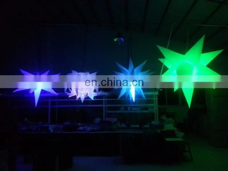 Colorful changing Different style hanging decorative inflatable LED star