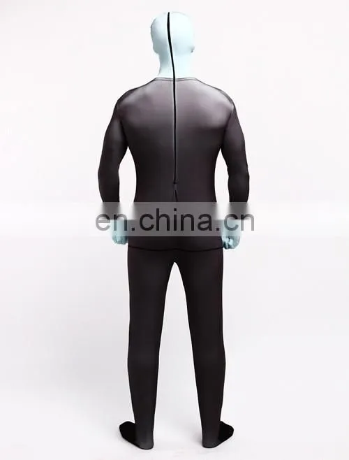 Dark Gray Business Zentai Second Skin Pilot Tuxedo Suit Fancy Dress Costume