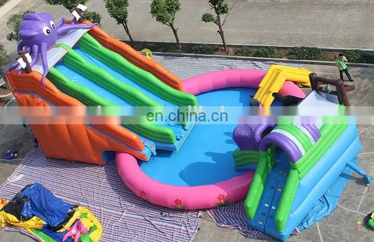 Commerical giant inflatable octopus water slide pool