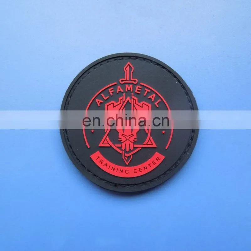 Customized red and white color 3D embossed AS SEEN ON IG logo soft pvc label patch for garment