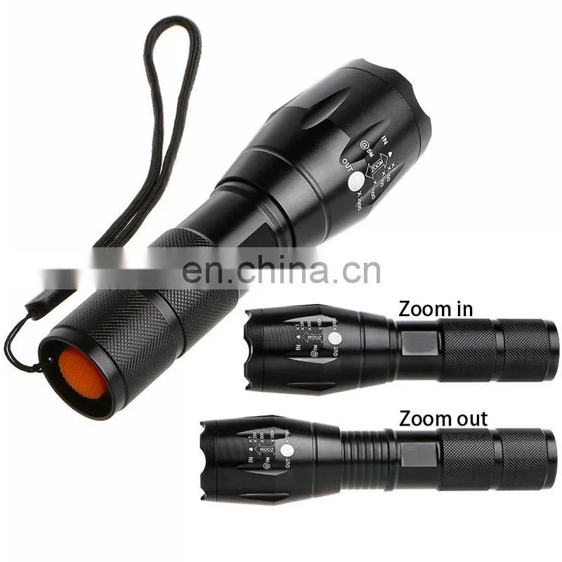 Factory Store Price XML T6 Adjustable Zoom 500m Bright LED 10W Aluminum Hunt Flashlight