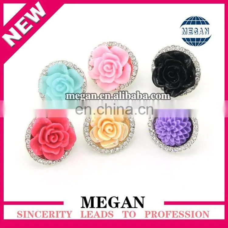 wholesale snap jewelry button flower metal rhinestone pearl buttons