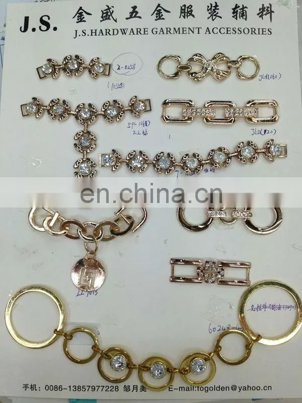 Fashion metal garment accesories rhinestone buckle on bags or shoes