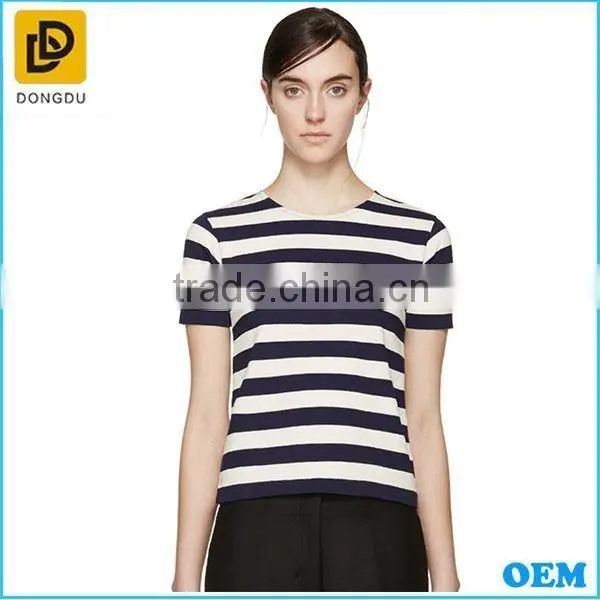 Stripe simple 100% cool cotton tee shirts with high quality