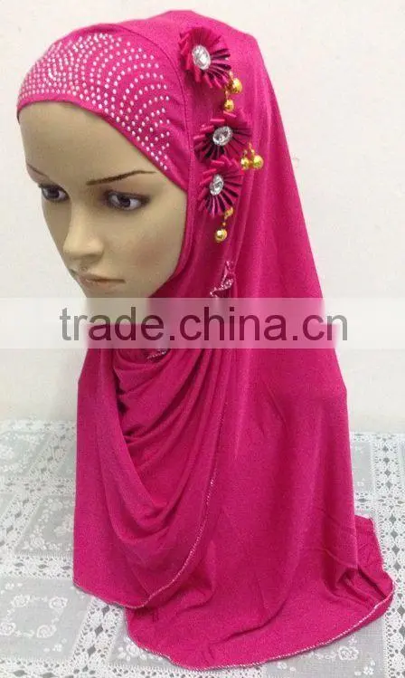 A578 New 3 flowers lady's muslim long one piece hijab