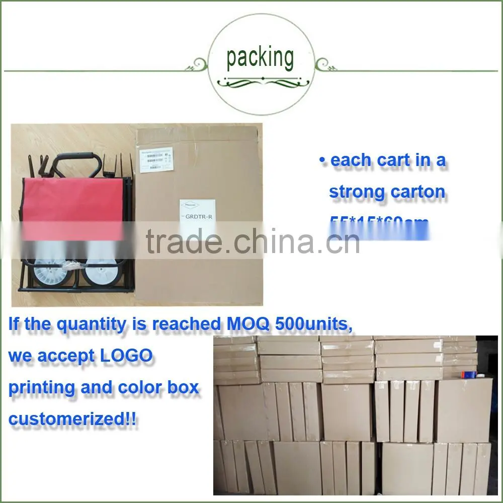 (73007) 600D cloth in 150Lbs trolley foldable huge storage four wheel metal garden wagon