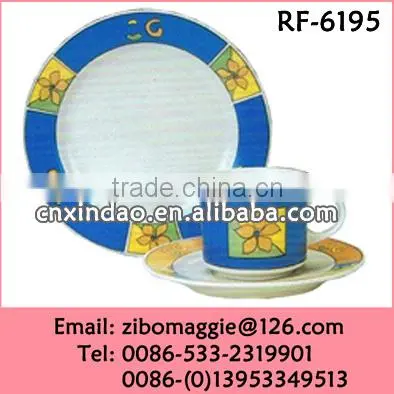 Hot Sale Round Shape Good Quality Custom Print Porcelain Wholesale Dinner Set