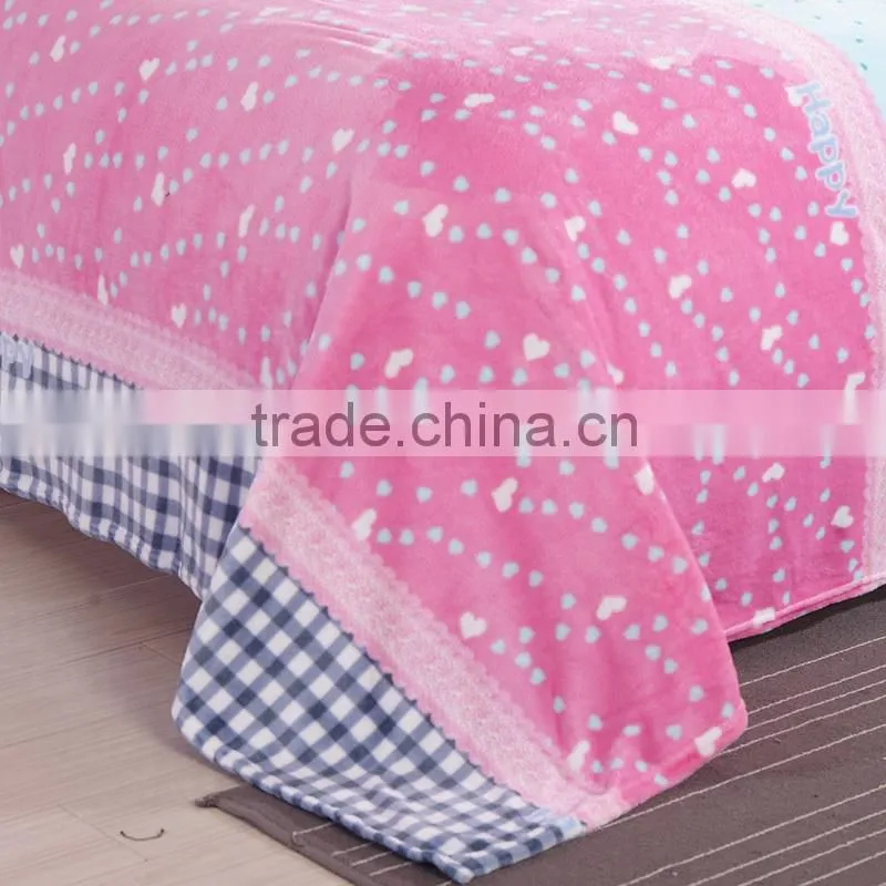 Wholesale price fashion pink children bedding sets queen flannel winter bedding sets
