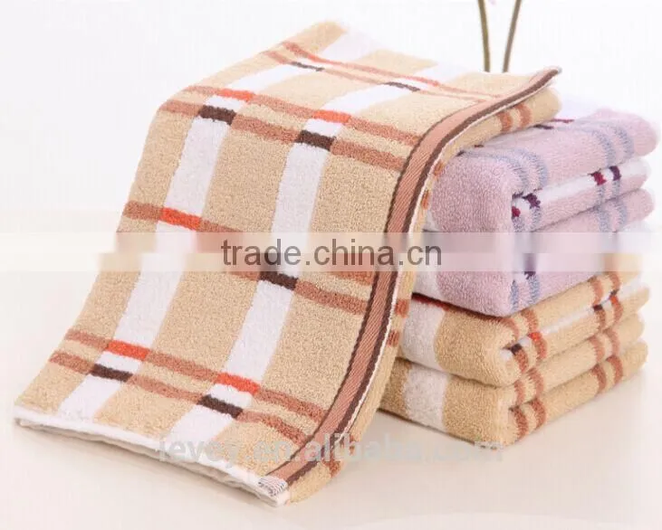 Traditional style stripe fabric jacquard home use towel canbe add your logo from China manufactory
