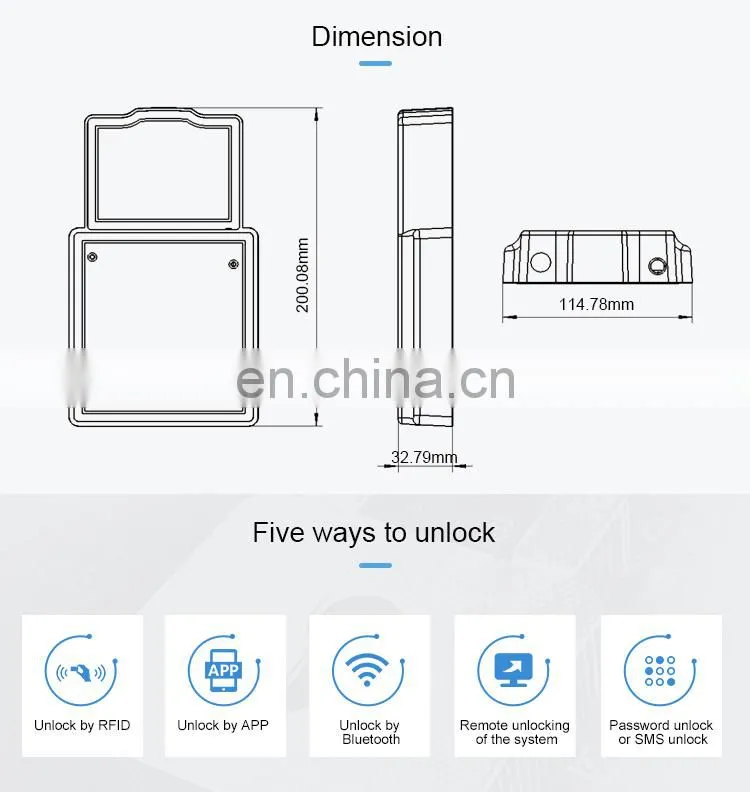 Smart lock gps electronic padlock tracker for cargo container gates receive real-time location on your phone