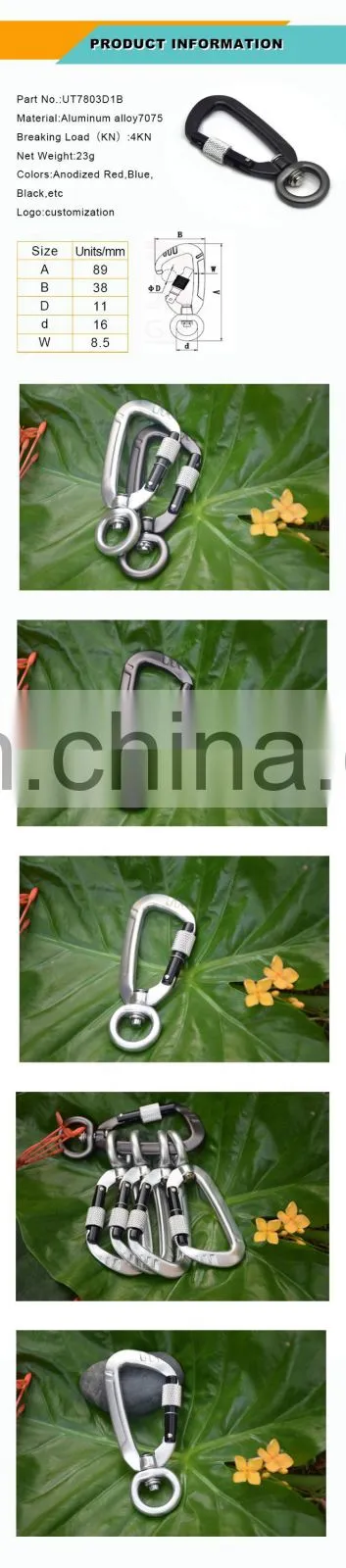 safety swivel carabiner hook for dog leashes