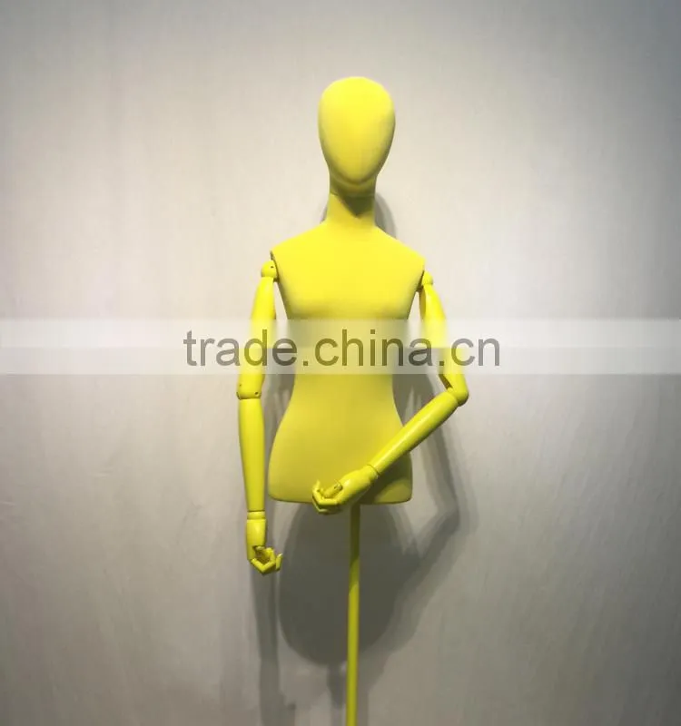 high quality fiberglass mannequin torso with wood arms