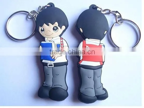 3D cartoon soft PVC keychain for kid gifts, OEM PVC key rings