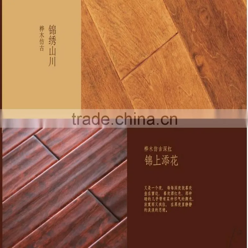 Hot Sale Poplar Antique Engineered Solid Wood Flooring None Smell