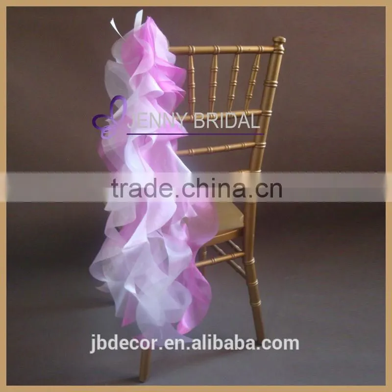 C147B fancy white wedding organza chair sash brooch