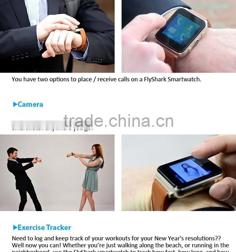 2015 fashionable portable latest wrist mobile phone smartwatch