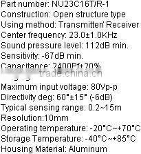 High quality open structure ultrasonic sensor NU23C16T/R-1