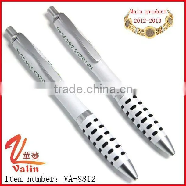 Fashion white corporate pens with logo