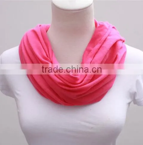 Hot Sale Woman Fashion Plain Cotton Infinity Scarf
