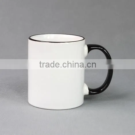 11oz sublimation coating liquid mugs,digital sublimation mug heat press (ce approved) with color rim and handle