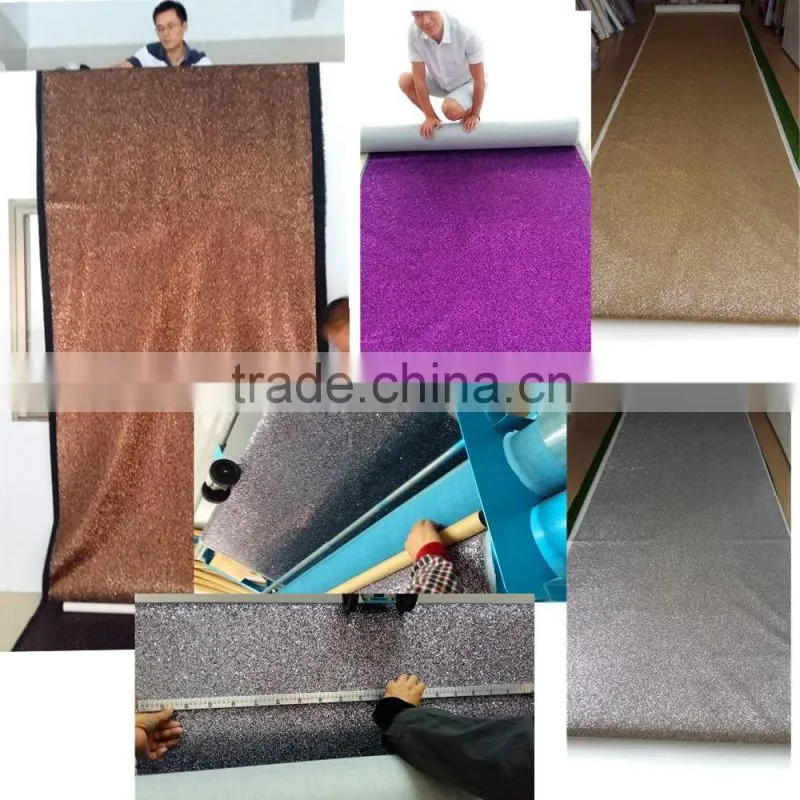 Fashion glitter fabric for bags, cheap glitter wallpaper
