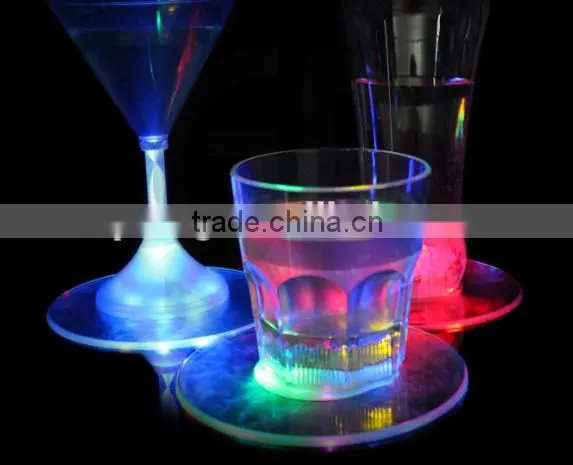 LED Coaster Color Light Up Drink Cup Mat Tableware Glow Bar Club Party