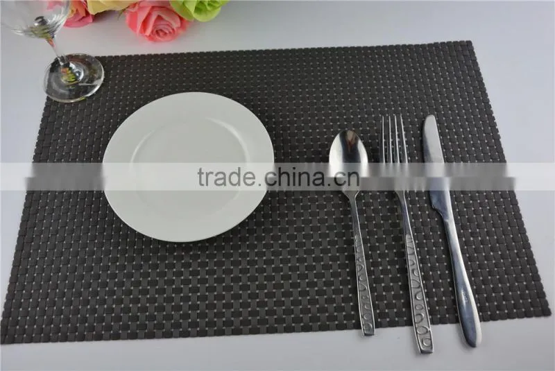 High quality PVC placemat pure color8*8 dark grey 45*30cm 110g table decoration