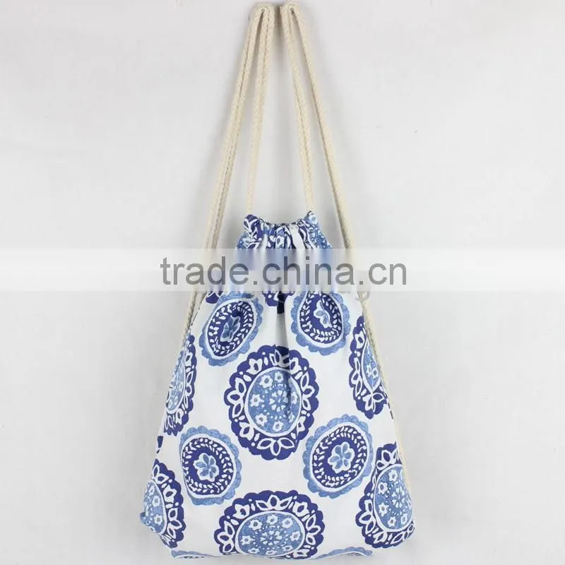 2015 factory wholesale pp woven promotional drawstring bag