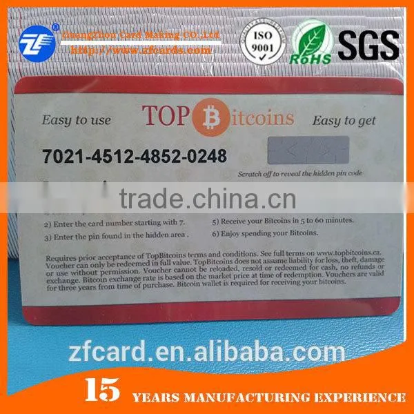 plastic 4 color offset printing pvc calling scratch card