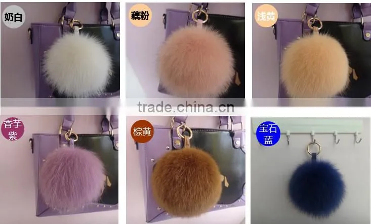 Fashion genuine fox fur ball for keychain ,bag toy Accessories