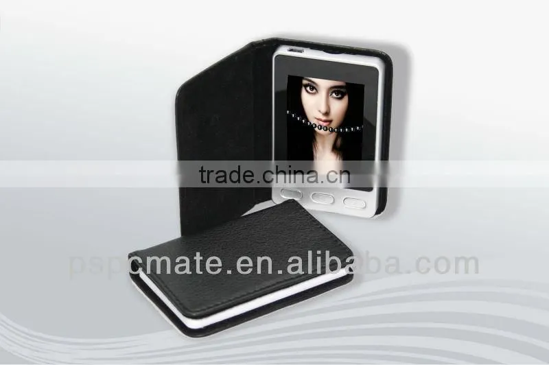 mini portable birthday gift digital photo frame with leather cover