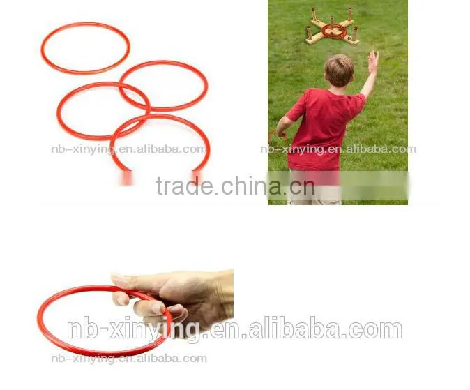 Hot selling Wooden Ring Toss Game 4 Quoits Colorful Toss Garden Game