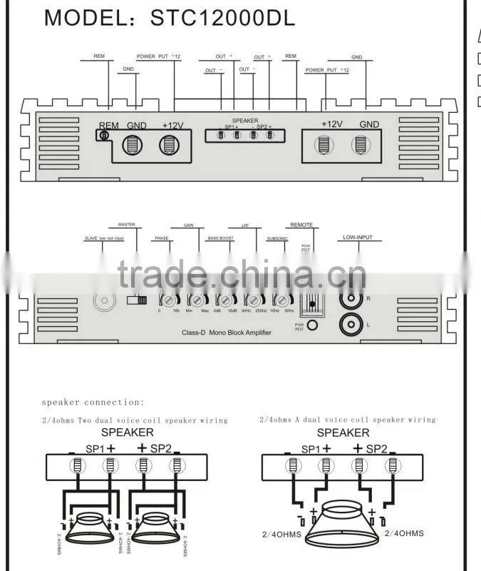 larger power amplifier car amplifier professional style 10000W