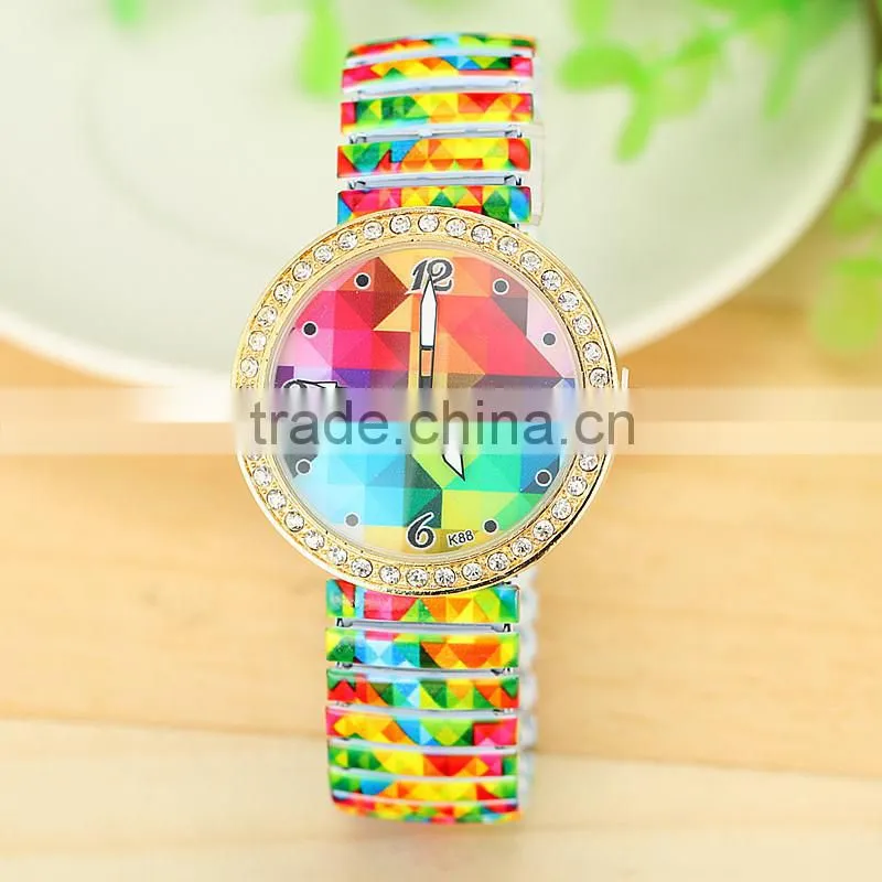2015 hot sales fashion colourful watch New Spring Strap alloy gold watches