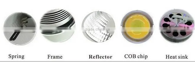 WW+W dimmable 0-100% COB LED down light,led focus light