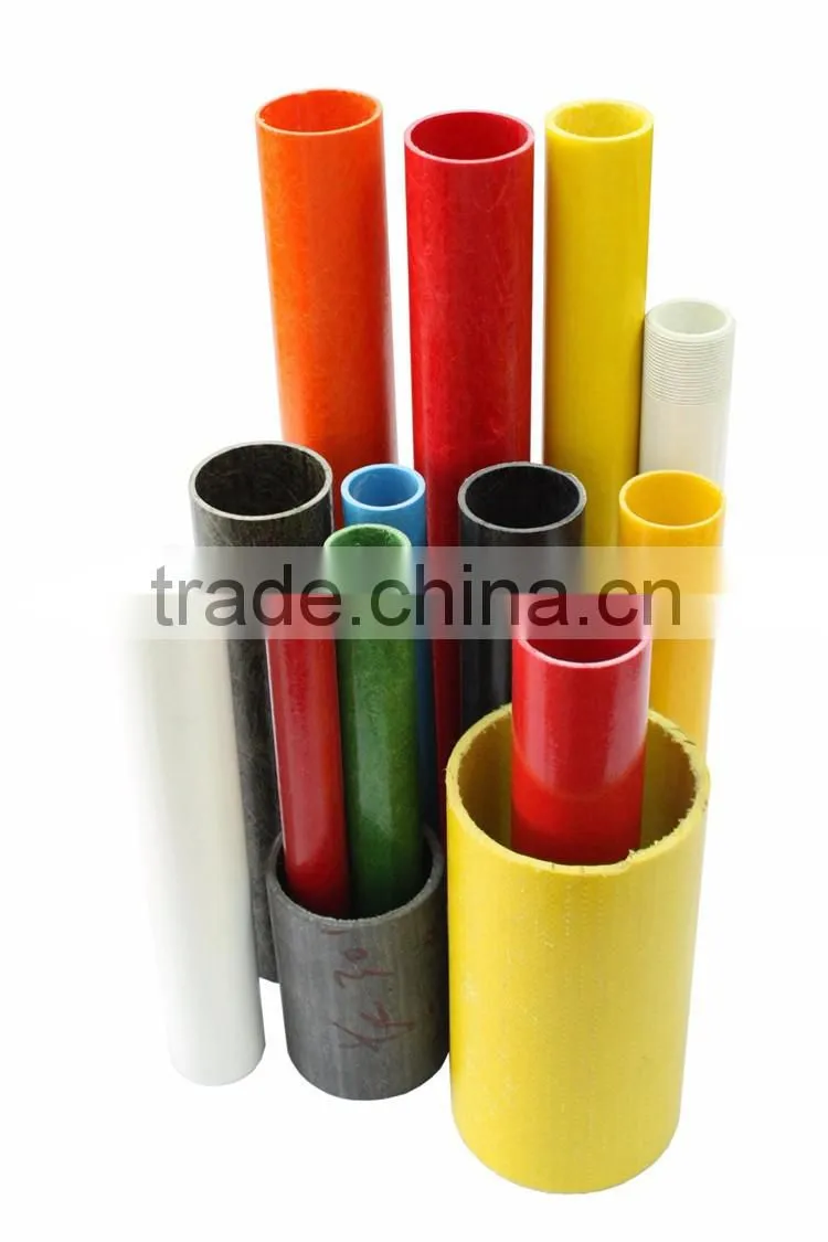 Reinforced Plastic Fiberglass GRP / FRP profiles, High strength FRP pipe, Anti-Electric FRP tube with Pultrusion