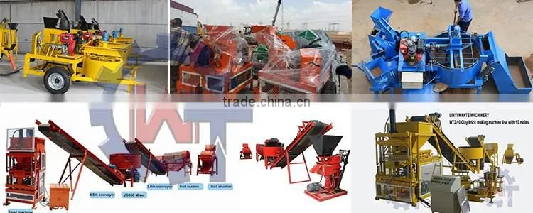 2016 Trade Assurance WT2-10 manual hand interlocking brick making machine line
