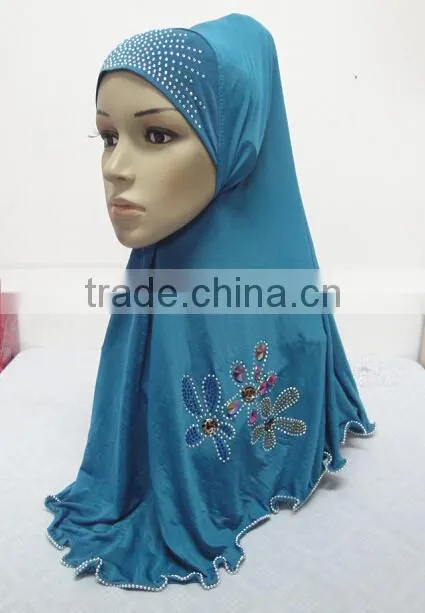 H251 latest muslim hijab with rhinestone and crystals