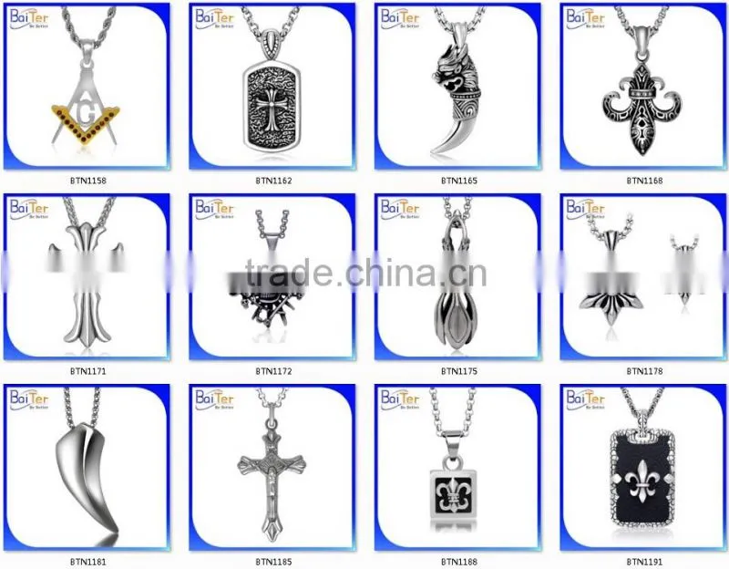 Wholesale Custom Vintage Rock Punk Gothic Style Titanium Stainless Steel Spider Pendant Necklace Pendant Jewelry For Men