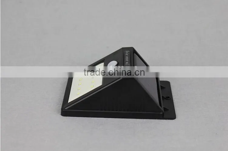10 pcs security LED triangle wall light ,Solar motion sensor wall light with 10 LED, Solar wall lamp with SMD 2835 10PCS LED