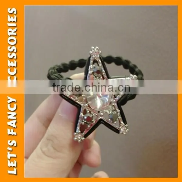 PGHD0358 Hot sale bling bling star rhinestone hair tie fancy girls elsatic hair band