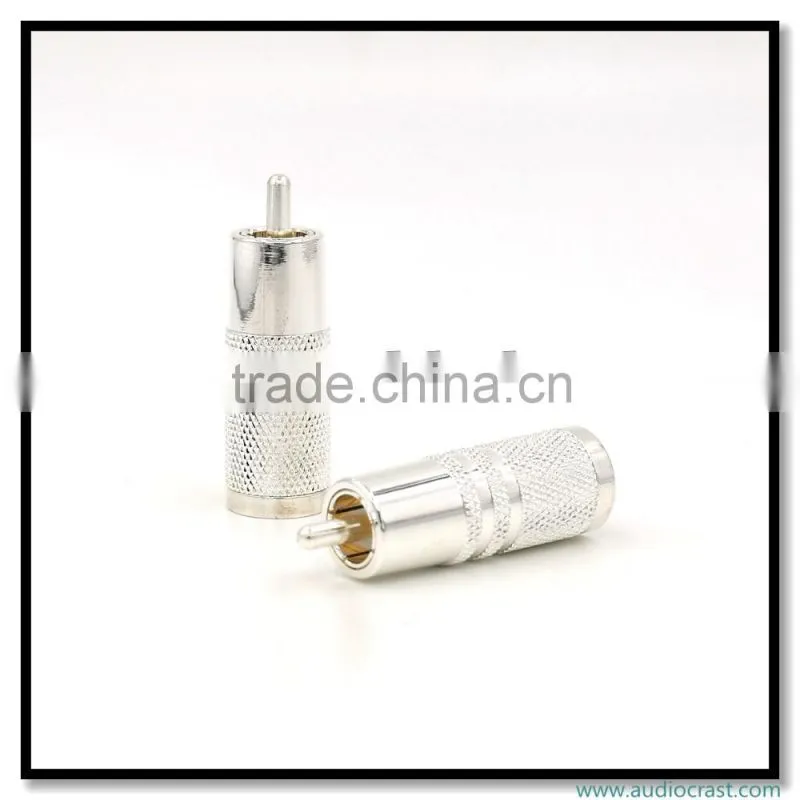 Customized made Pure Copper Silver Plated RCA Audio plug Connectors HIFI Tube Amplifier