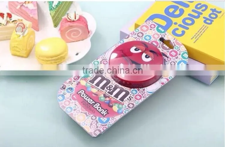 Promotion gift personalized logo printing round shape smart mobile battery pack power bank charger with micro usb charging cable