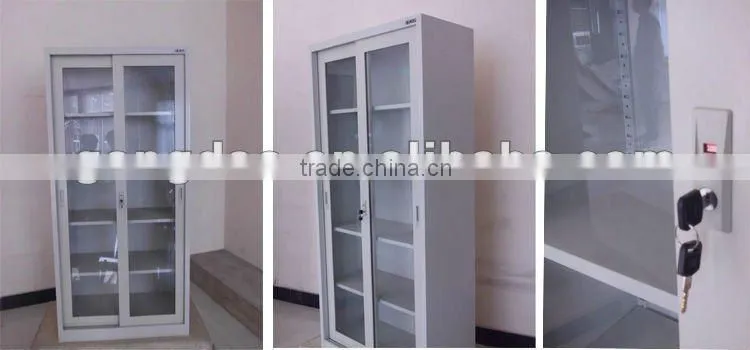 cheap steel filing cabinet with sliding glass door